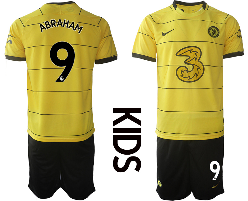 Youth 2021-2022 Club Chelsea away yellow #9 Soccer Jerseys